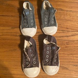 2 pairs converse slip-on, infant size 7